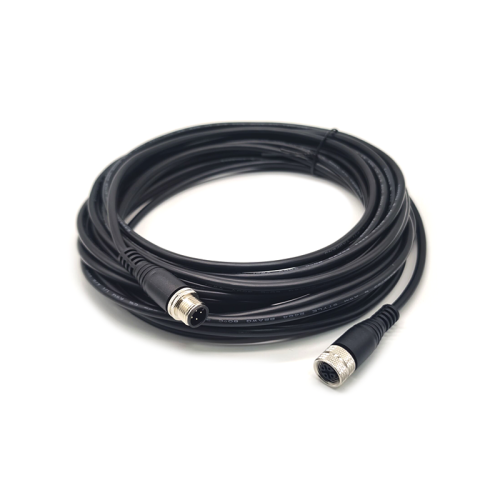 M12 4Pin Cable A-Coding Female To Female Straight Connector 1M AWG22 PVC Black Cable