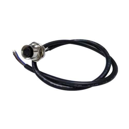 M12 4Pin Female Panel Mount With Wires 30CM AWG22 Length Straight Shiled A Code Waterproof