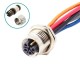 M12 5 Pin 4+PE L Code Female Panel Front Mount Receptacle M16X1.5 With 1 Meter Length Cable