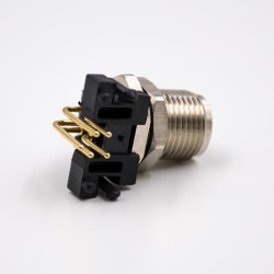 M12 5 Pin Connector Panel Receptacles Waterproof Unshiled A Coded 90°Male Through Hole