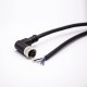 M12 5 Pin Female A Code Single Ended Cable Right Angle Molded Cable AWG22 5M