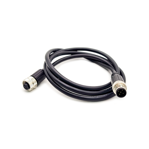 M12 5 Pin Female To Female A Code Double Ended Cable Straight Industrial Waterproof 1M AWG22