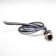 M12 5Pin Female Back Mount A Coded Straight Solder Cable 0.2M Waterproof Connector