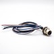 M12 5Pin Female Back Mount A Coded Straight Solder Cable 0.2M Waterproof Connector