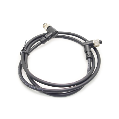 M12 8 Pin A Code 90 Degree Male To Female Cable Crodset 1M AWG24