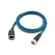 M12 8-pin A Code Female to RJ45 Female High Flex Cat6 Industrial Ethernet Cable PVC