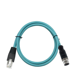 M12 8-pin A-Code Male to RJ45 Male High Flex Cat7 Industrial Ethernet Cable PVC Twisted Pair Cable