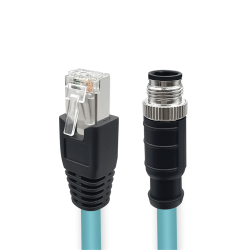 M12 8-pin A-Code Male to RJ45 Male High Flex Cat7 Industrial Ethernet Cable PVC Twisted Pair Cable