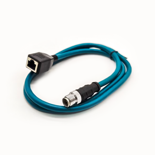 M12 8-pin X-Code Male to RJ45 Female High Flex Cat6 Industrial Ethernet Cable PVC Twisted Pair Cable