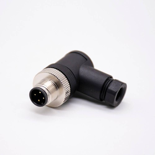 m12 90 Degree Connector right angle A Code 4 pin Male Screw-joint Unshielded