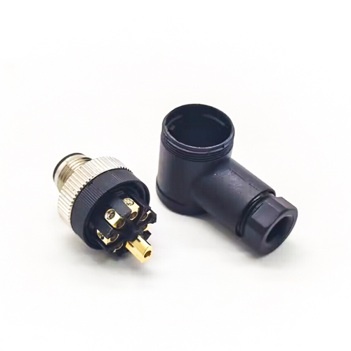 M12 A Coded Connector Right Angle 8 Pin Male Screw-Joint with Plastic Shell Unshiled Waterproof