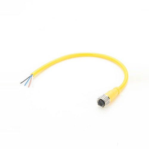 M12 Cable 4 Pin Female For Full Hd Cctv Camera