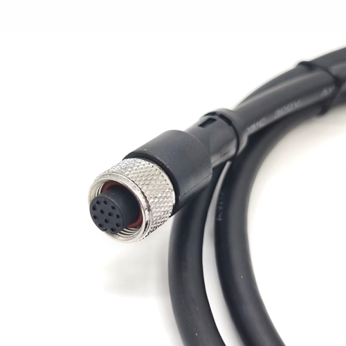 M12 Cable Assembly Female Straight 12 Pins Connector Aviation Socket Electrical Cable 1M AWG26 A Code