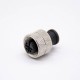 m12 Connector 3 Pin Straight Female Unshielded Overmolded Solder Cup