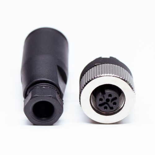 M12 Connector 4 pin Female A Code Straight Screw-joint Unshielded PG7