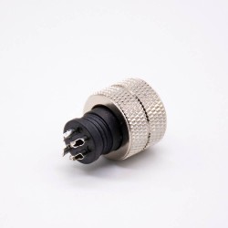 M12 Connector 4 Pin Straight Female Solder Cup Unshielded Injection Joint