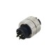 M12 Connector 4 Pin Straight Female Solder Cup Unshielded Injection Joint