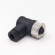 M12 Connector 4 Pin Wiring A Code Shiled Right Angle Female Plug Screw-Joint Unshielded Waterproof