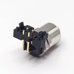 M12 Connector 4Pin A Coded Right Angle Through Hole Female Socket PCB Mount Waterproof Unshiled