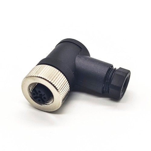 m12 Connector 5 pin Female 90 Degree Screw-joint Unshielded A code