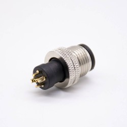 M12 Connector 5 pin Male Straight Overmolded Solder Cup Unshielded A code