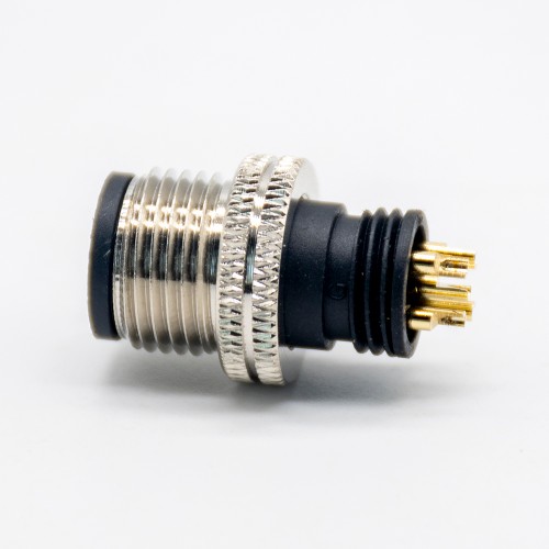 M12 Connector 5 pin Male Straight Overmolded Solder Cup Unshielded A code