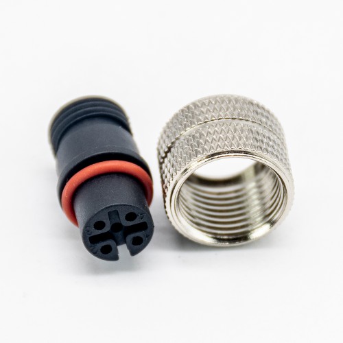 M12 Connector 5 pin Straight Female Overmolded Solder Cup Unshielded