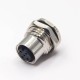 M12 Connector Standard 5 Pin A Code Female Socket Solder Cup Waterproof Panel Mount