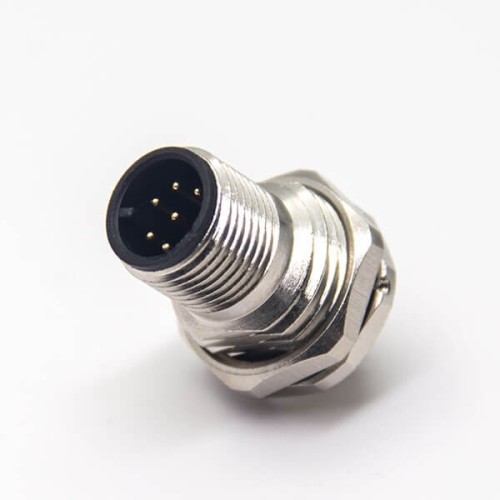 M12 Ethernet Bulkhead Connector 8 Pin A Code Straight Waterproof Through Hole Unshielded