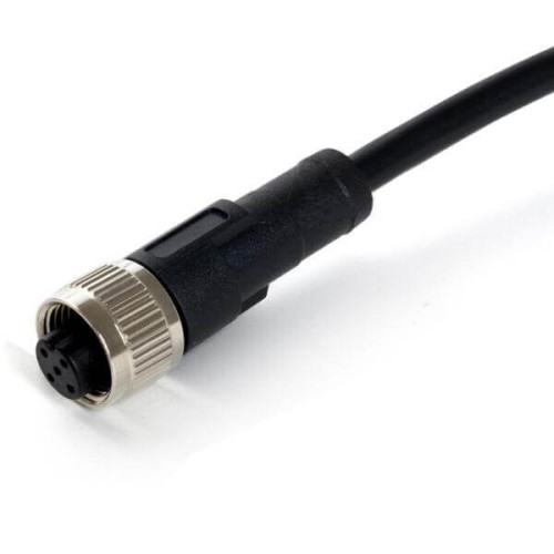 M12 Extension Cable 5Pin Female A-Coding Straight Connector Molded Cable Shield 1M AWG22 Cnc Screw