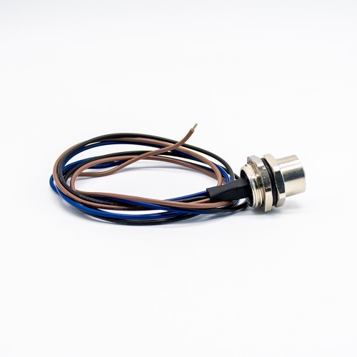 M12 Female Connector With Cable 0.2M A Coded Back Mount Wiring Waterproof 3Pin Straight Socket