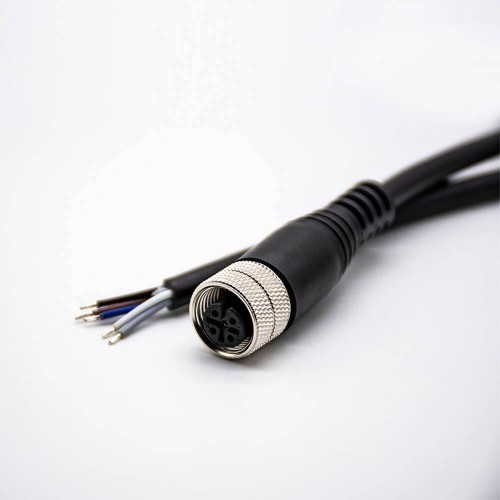 M12 Female Extension Cable 5Pin A Code Straight Connector Molded Cable 5M AWG22