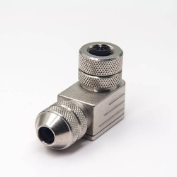 M12 Field Wireable Connector Right Angle A Code Waterproof 5 Pin Female Metal Plug Shiled