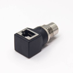 M12 to RJ45 Bulkhead Connector A Code Waterproof M12 4 Pin Female to RJ45 Female Adapter