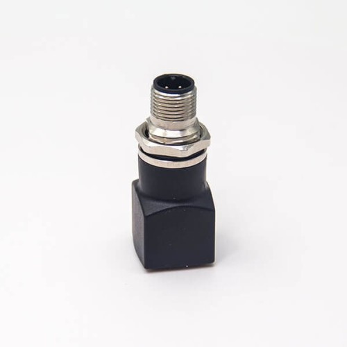 M12 to RJ45 Connector Straight Adapter M12 4 Pin Male to RJ45 Female Socket A Code Waterproof