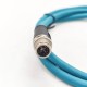 M12 X Coded To RJ45 Cable Assembly 180 Degree M12 8 Pin Male To RJ45 8P8C Male With Blue Plastic Cable 1M AWG24