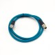 M12 X Coded To RJ45 Cable Assembly 180 Degree M12 8 Pin Male To RJ45 8P8C Male With Blue Plastic Cable 1M AWG24