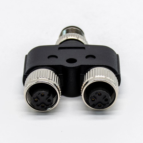 M12 Y Adapter 4Pin A Code Male To Female Straight Waterproof Connector