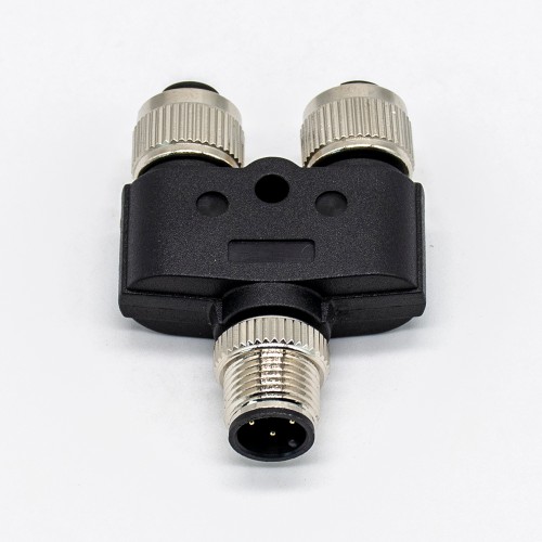 M12 Y Adapter 4Pin A Code Male To Female Straight Waterproof Connector