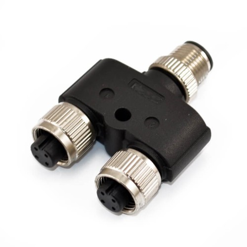 M12 Y Adapter 4Pin A Code Male To Female Straight Waterproof Connector