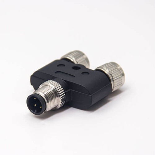 M12 Y Connector 4 Pin Male to Female A Code Unshiled Adapter Waterproof