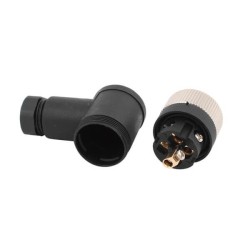 Power Connectors M12 5 Pin Angled Female Socket A Coded Waterproof Screw Assembly Cable Plug