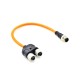 Y-Splitter M12 Plug 5-Pin To Dual M12 5 Pin Female Adapter A-Coded 20CM