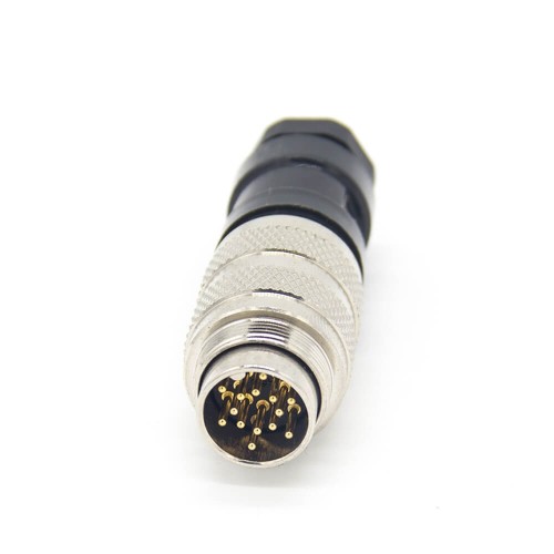 Industrial Connector Signal M16 14 Pin Straight Waterproof Male Cable Plug Non-Shield