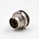 M16 12 Pin Connector Panel Receptacles A Coded Male Waterproof Straight Through Hole Front Bulkhead Shield