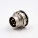 M16 12 Pin Connector Panel Receptacles A Coded Male Waterproof Straight Through Hole Front Bulkhead Shield