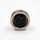 M16 Connector Female Panel Receptacles A Coded 6 Pin Waterproof Straight Back Mount Cable Shield