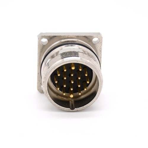 19 pin connector M623 Straight W aterproot Male Cable 4 Hole Flange Receptacles Shield