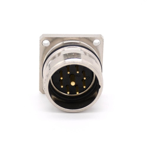 9 pin connector M623 Panel Mount Straight Waterproof Male 4 Hole Flange Receptacles Shield