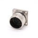 M23 12 Pin Female Straight Waterproof Female Cable 4 Hole Flange Cable Receptacles Shield